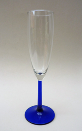 Luminarc France Neptune champagne glass blue stem