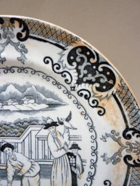 Antique Dutch Petrus Regout chinoiserie plate Sana