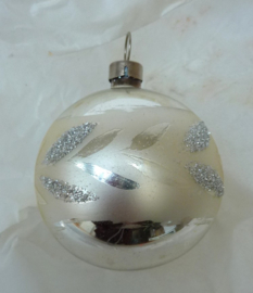 Vintage zilveren kerstbal 6 cm