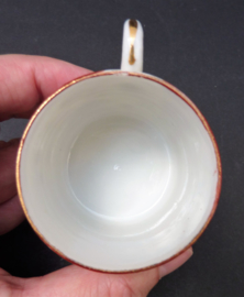 Antieke Japanse Taisho Kutani ware porseleinen demitasse kop en schotel