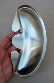 Mid Century stainless steel fish bone plate - set of four