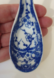 Japanese blue white porcelain Sakura blossom spoon