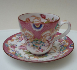 Sarreguemines Minton pattern 216 coffee cup with saucer