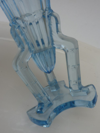 Rosice blauw glazen Art Deco raket vaasje
