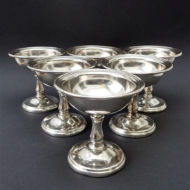 International Silver Company Art Deco hotelware verzilverde ijscoupe  - set van vijf