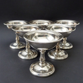 International Silver Company Art Deco hotelware silver plated sherbet dishes - set of five