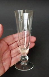 Engraved crystal liqueur flute glasses