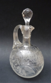 Victorian Stourbridge engraved spirit flagon decanter