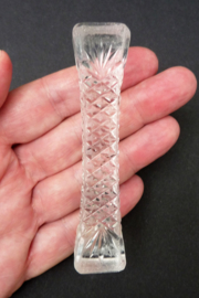 Antique crystal knife rest diamond and fan cut