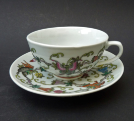 Chinese white porcelain butterflies flowers tea cup