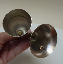 Silver plated double handbell