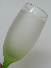 Mid Century multi color satinated prosecco flute glasses