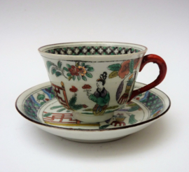 Dutch Maastricht Chinoiserie cup with saucer