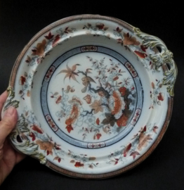 Thomas Till & Son transfer ware pedestal fruit bowl Shanghae ca 1855