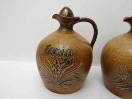 German Westerwald salt glazed stoneware oil and vinegar jug