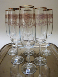 Karolinka Hollywood Regency kristallen champagne flutes 