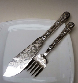 James Deakin and Sons silver plated fish servers 19th century