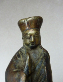 Chinese verguld bronzen sculptuur Guanyin te paard 19e eeuw