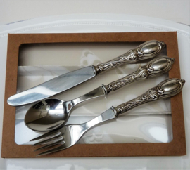 Sterling silver Rococo style childs cutlery