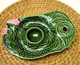 Faience eierdop Kip