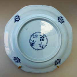 Mosa achtkantig Kangxi stijl chinoiserie bord decor peterselie