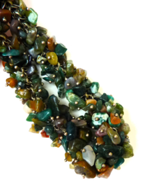 Gemstone necklace with silver clasp