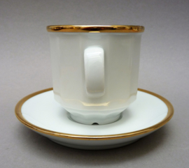 SPM Walkure white and gold bistroware high coffee cup with saucer