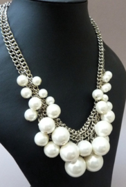 Vintage chunky kunst parel collier