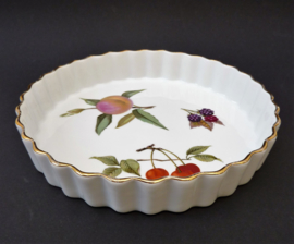 Royal Worcester Evesham Gold porcelain flan dish