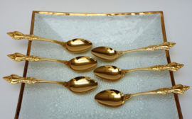 Royal Sealy Japan Hollywood Regency gold plated dessert spoons