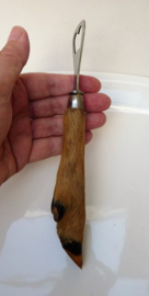 Edelstalen flesopener met taxidermie hertenhoef heft