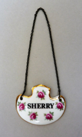 Royal Adderly porseleinen karaf label Sherry