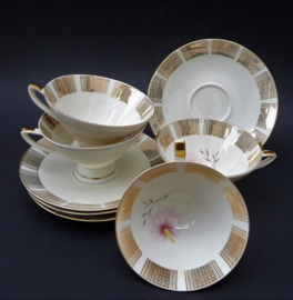 Mid Century Modernist Bavaria porcelain tea cup set