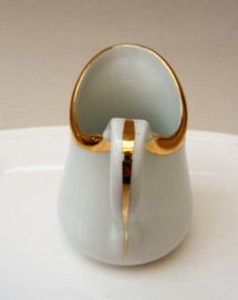 Pillivuyt white and gold bistroware porcelain creamer