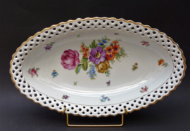 Schumann Dresden Floral oval reticulated porcelain serving dish