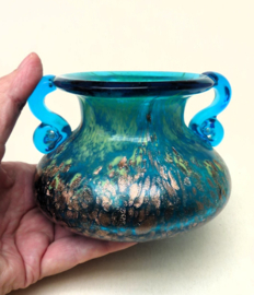 Murano Art Glass amfora vaasje met koper aventurijn