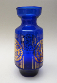 Borske Sklo cobalt blue glass hyacinth bulb vase