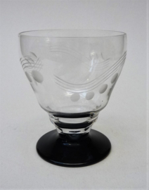 Art Deco black base port glasses