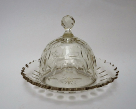 19th century Dutch cut crystal butter dome