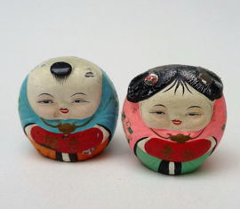 A pair of Huishan clay Da a Fu good fortune figurines