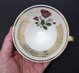Mitterteich Mid Century breakfast trio gold with red roses