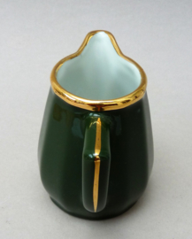 Apilco bistroware porcelain creamer green Vert Empire with gold