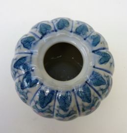 Chinees porseleinen sambalpot groen blauw roze decor