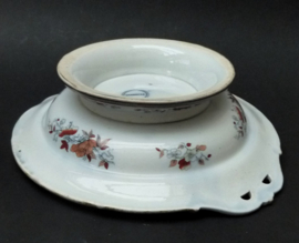 Thomas Till & Son transfer ware pedestal fruit bowl Shanghae ca 1855