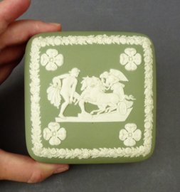 Wedgwood Jasperware Sea Green square lidded box