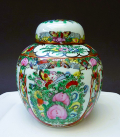 Rose Canton porcelain ginger jar