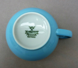 Mitterteich demitasse espresso kop en schotel baby blue met goud