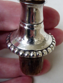Biedermeier Dutch silver pour spout bottle stopper