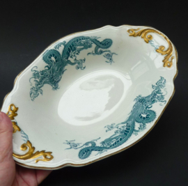 Baker & Co Fenton creamware pedestal centrepiece bowl Dragon ca 1850