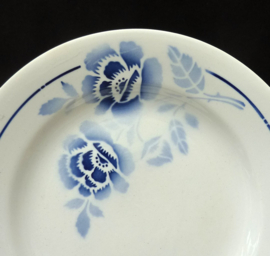 St Amand faience dinerborden kobalblauwe bloem